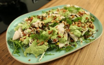 Poached Chicken Salad with Green Goddess Dressing