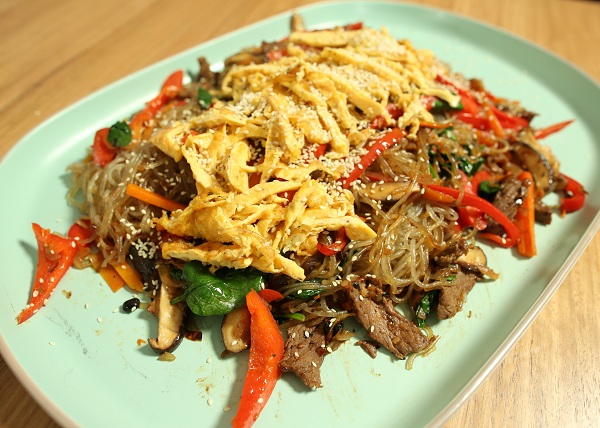 Japchae with Black Bean Beef recipe - The Cooks Pantry