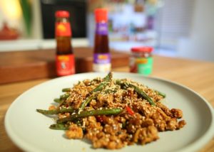 Stirfry beans with spicy pork mince recipe - The Cooks Pantry