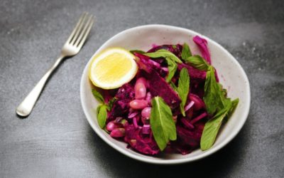 Roasted Beetroot with Butter Beans, Red Onion & Mint