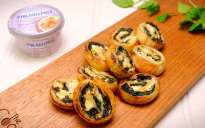 Spinach and Three Cheese Pin Wheels