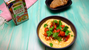 2132 Sweet Potato Lupin Hummus and Slow-Roasted Garlic Tomatoes recipe - the cooks pantry