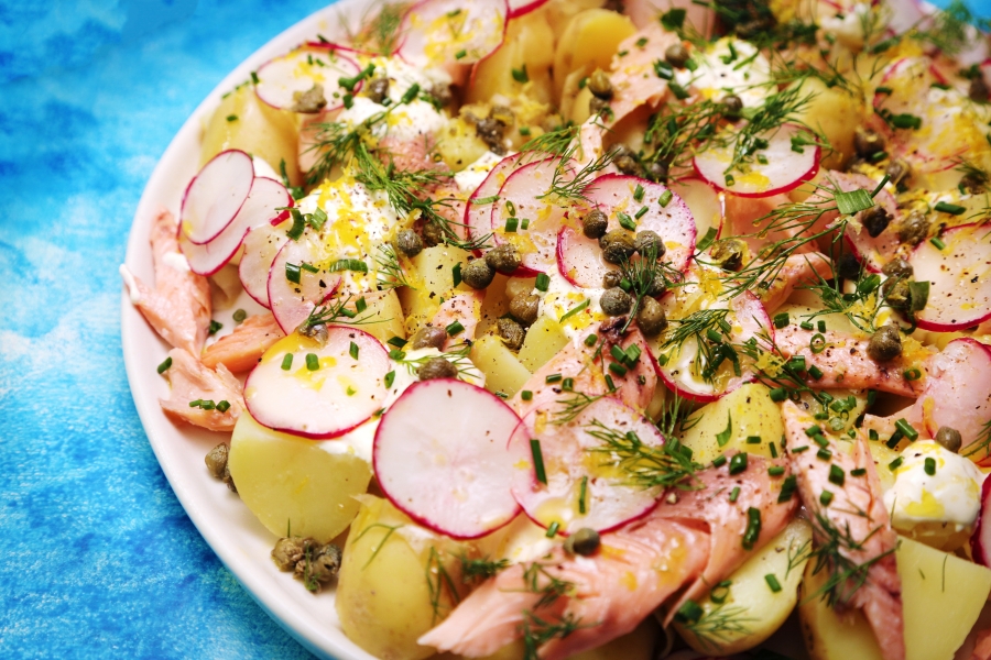 2213 Hot Smoked Trout and Potato Salad recipe - the cooks pantry